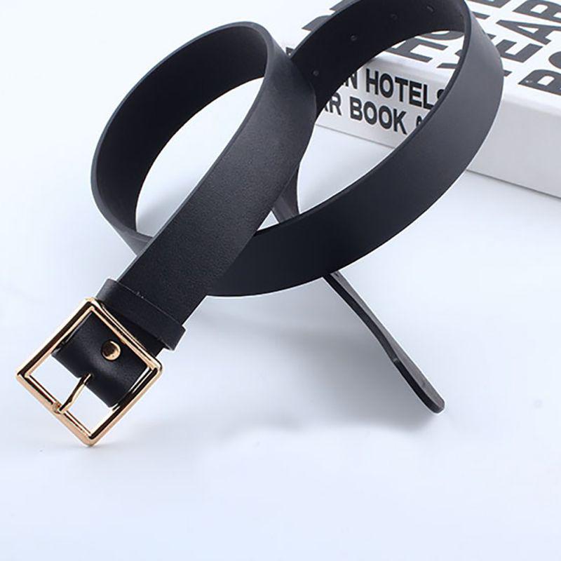 Women's Leather Belt With Square Wide Belts Female Slim Waistband Female Ladies Apparel Accessories