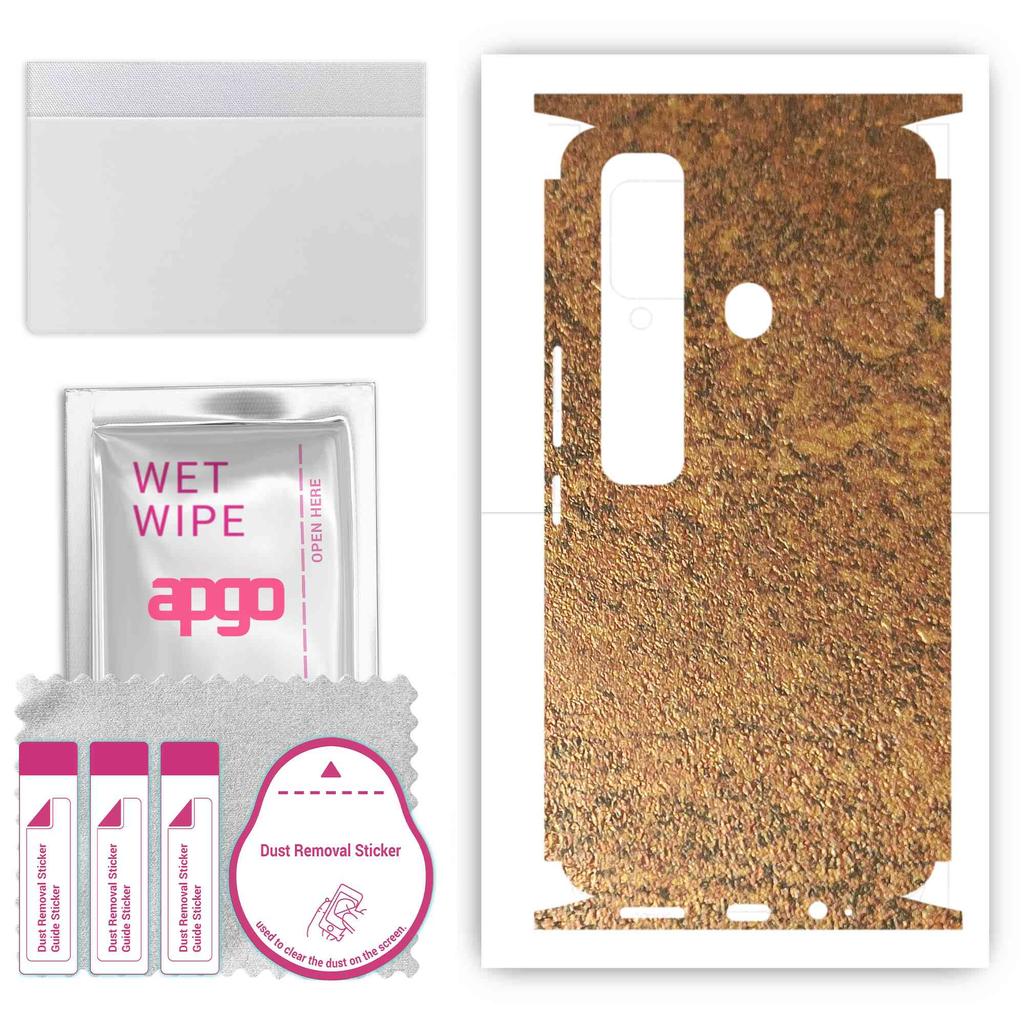 apgo Защитная наклейка для задней и боковых сторон, совместимая с Tecno Spark 7 Pro, пленка для полного обертывания, фольга, винил - узор Rusty Copper