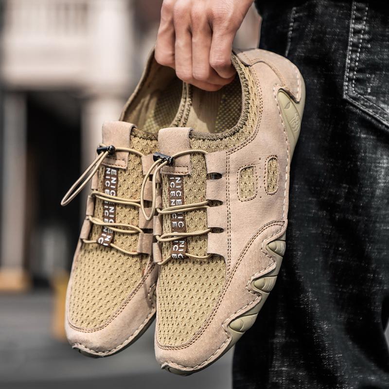 Мужские мокасины, туфли для вождения, повседневные туфли без застежек, большие размеры, серые, с широким носком для мужчин