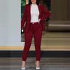 2024 Women's Solid Color Slim Fit Double-Breasted Two-Piece Suit Set