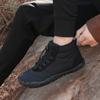 Зимние ботинки босиком для мужчин, водонепроницаемые кроссовки до щиколотки, зимние ботинки, плюшевые походные ботинки, теплая спортивная обувь, большой размер 47, черный