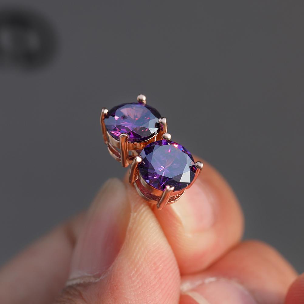 Серьги-гвоздики с камнем, цвета в ассортименте