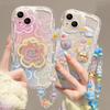 Мультяшная 3D Медведь Цветок Цепочка Шнурок Чехол для Телефона Для Huawei Honor 90 Lite 5G Nova 5t 11 7 PRO 7SE 9SE 10SE P30 P40 PRO Прозрачный Мягкий
