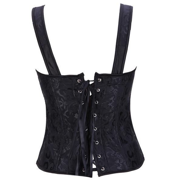 New Women's Brocade Jacquard Shoulder Straps Tank Corset Bustiers