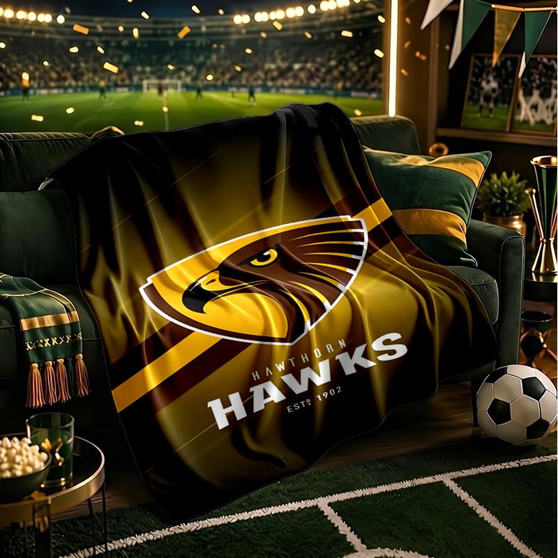 Плед с символикой команды Hawks Легкий фланелевый плед для кровати Идеально подходит для путешествий, кемпинга, гостиных, офисов, диванов, Подарок для фаната на Рождество