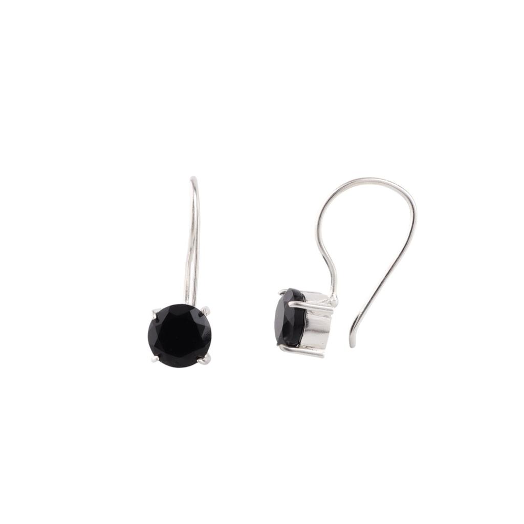 Black Onyx Gemstone 925 Sterling Silver Jewelry Handmade Earrings 0.92" For Gift EE-174-17