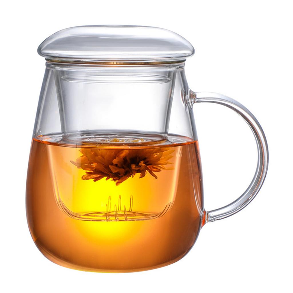 Прозрачная чашка для чая в виде гриба с фильтром, многоцелевая, для заваривания чая, кружка для молока из боросиликатного стекла, бытовая чашка для питья кофе