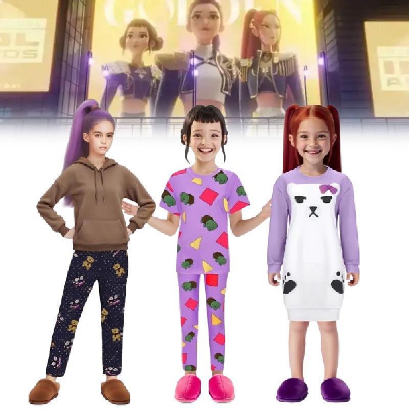 Kpop Охотники на демонов Руми Мира Зои Пижама из мягкого полиэстера для детского косплея