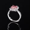 Stylish Full Zircon Shape Pink Ice Cut Premium for Ladies Luxurious High Quality Shiny AAA Ring Anniversary Gift