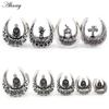 Alisouy 1PC Alloy Casting Cross Buddha Palm Bird Saddle Ear Tunnel Plug Expander Stretcher Gauges Earrings Piercing Body Jewelry