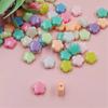 100pcs Fashion Creamy Macaron Color Flower Shape Beads Fou Jewelry Making DIY Bracelet Necklace Handmade Materials Accessories