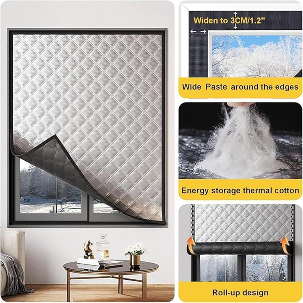 Winter windproof warm curtains bedroom cold-proof thermal insulation film sealed windows Blackout and soundproof curtains