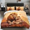 Постельное белье с 3D-принтом «Львы», мягкий и удобный комплект, тематика «Дикая природа», стиль для пары, комплект пододеяльника, наволочка