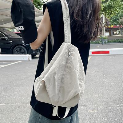Niche Sports Style Travel Fitness Solid Color Nylon Lightweight Backpack Casual Universal Backpack Aregular Bag