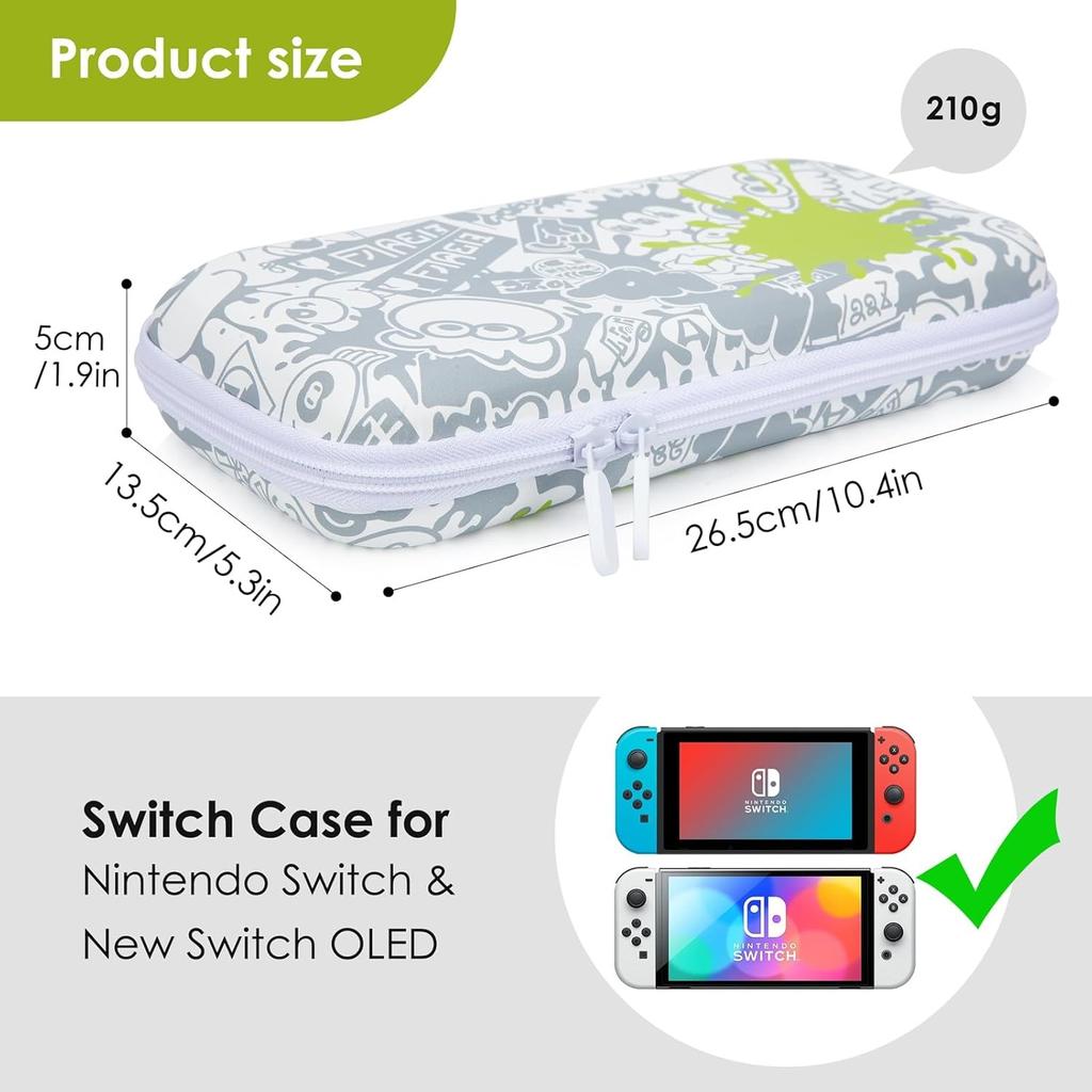 Чехол для переноски, совместимый с моделью Nintendo Switch OLED, легкий водонепроницаемый защитный чехол для хранения, аксессуары с 10 игровыми картриджами