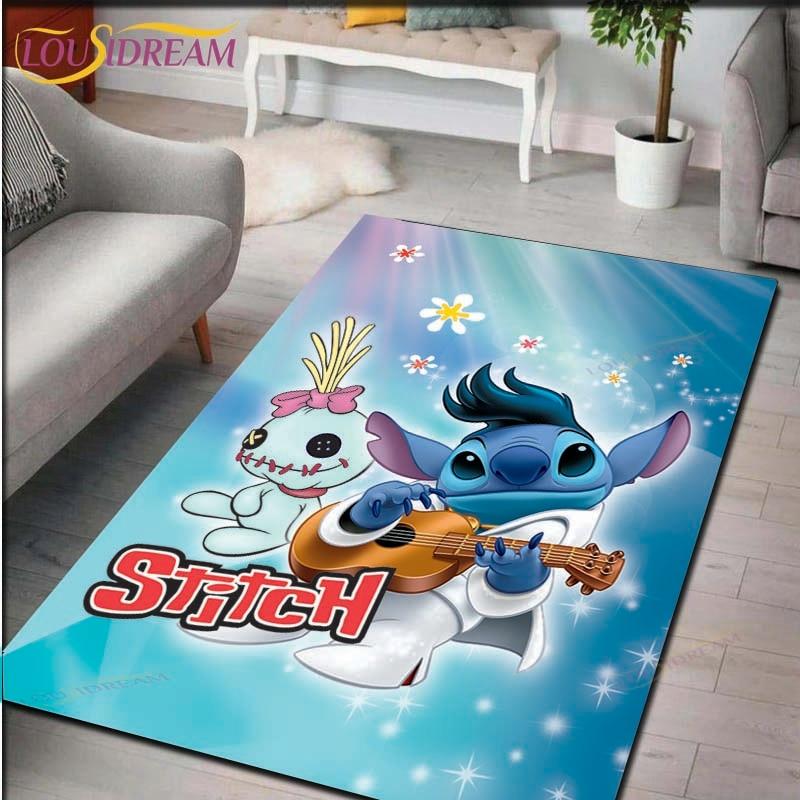 Мультяшный Аниме Стич Ковер для Гостиной Фигурка Напольные Коврики для Спальни Детский Игровой Ковер Кухня Ванная Нескользящий Коврик