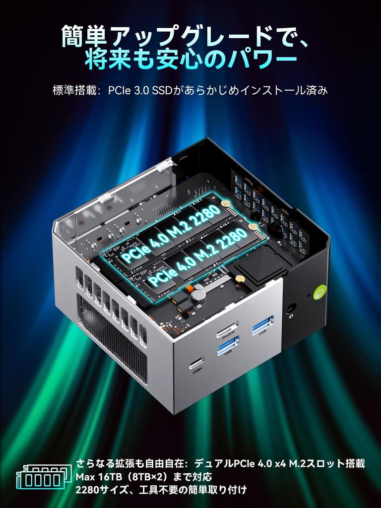 GMKtec Mini PC M8 AMD Ryzen 5 PRO 6650H than Ryzen 7 DDR5 16GB 1TB 2280 to Up to Win11 Pro USB OCulink LAN 8K output HDMI Silent design USB x 3 mini