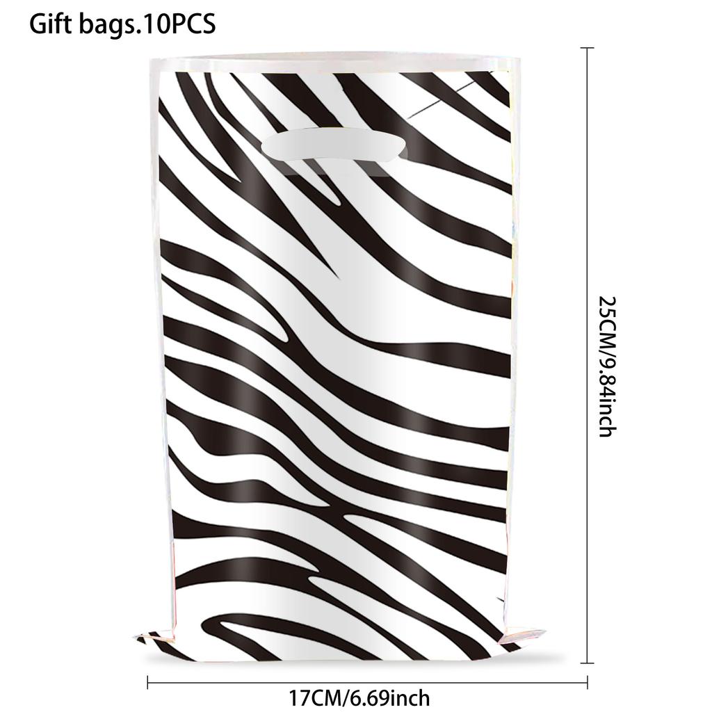 10-40 шт. Пакеты с ручками с животным принтом для возврата конфет на день рождения, детский подарок, пластиковый пакет для джунгли-вечеринки