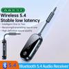 2 In 1 Bluetooth 5.4 Audio Adapter Wireless Transmitter Receiver 3.5mm AUX Airplane Audio Wireless Adapter Mic for TV PC Headphone Car Aircraft