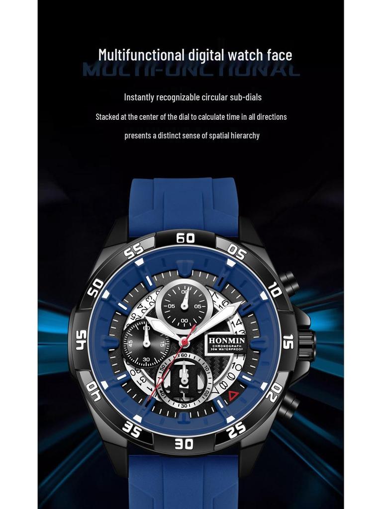 Мужские наручные часы HONMIN для активного отдыха - Люминесцентные, Водонепроницаемые, Большой циферблат