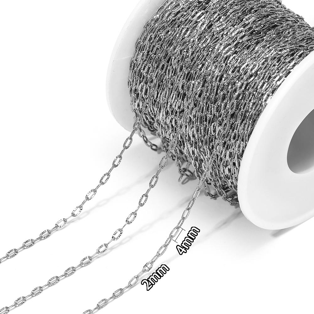 2 Meters Stainless Steel 2mm Width O Link Rolo Cable Chains for DIY Jewelry Making Bracelets Supplies Necklace Earrings Findings