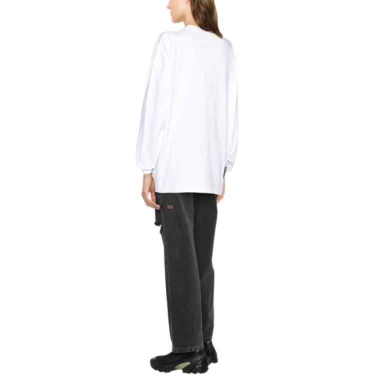WE11DONE T-Shirts Unisex White Crew Neck Moderate Straight Fit WD-TT3-22-796-U-WH