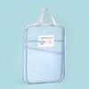 Korean Handheld L-Shaped Mesh Zipper File Bag - Large Opening for Student Book Carrying & Discipline Classification