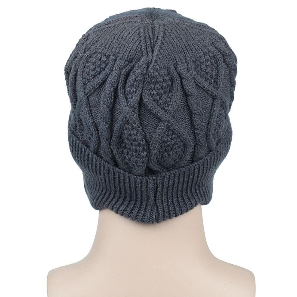 Thickened Knitted Hat Warm Windproof Ski Beanie Hat Fashion Winter Hat Birthday Gift