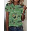 Women's Summer Tees Digital Print Character Abstract Print Short Sleeve T Shirt Ladies Vintage Top