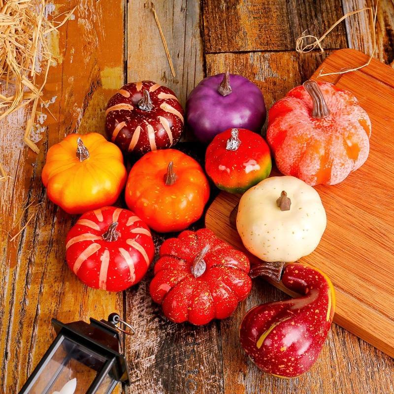 Simulation Vegetables Halloween Harvest Foam Pumpkin Restaurant Window Decorations Thanksgiving Photo Props