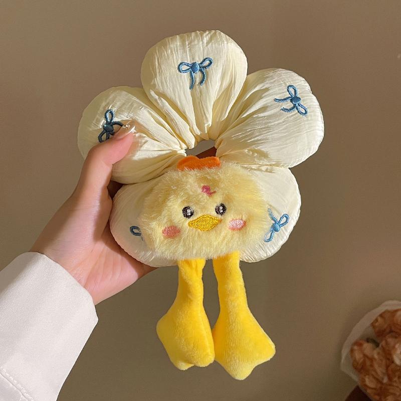 Cute Flower Butt Creative Large Intestine Hair Ring Fun Cartoon Animal Half-Body Doll Ponytail Scrunchies Hair Accessories