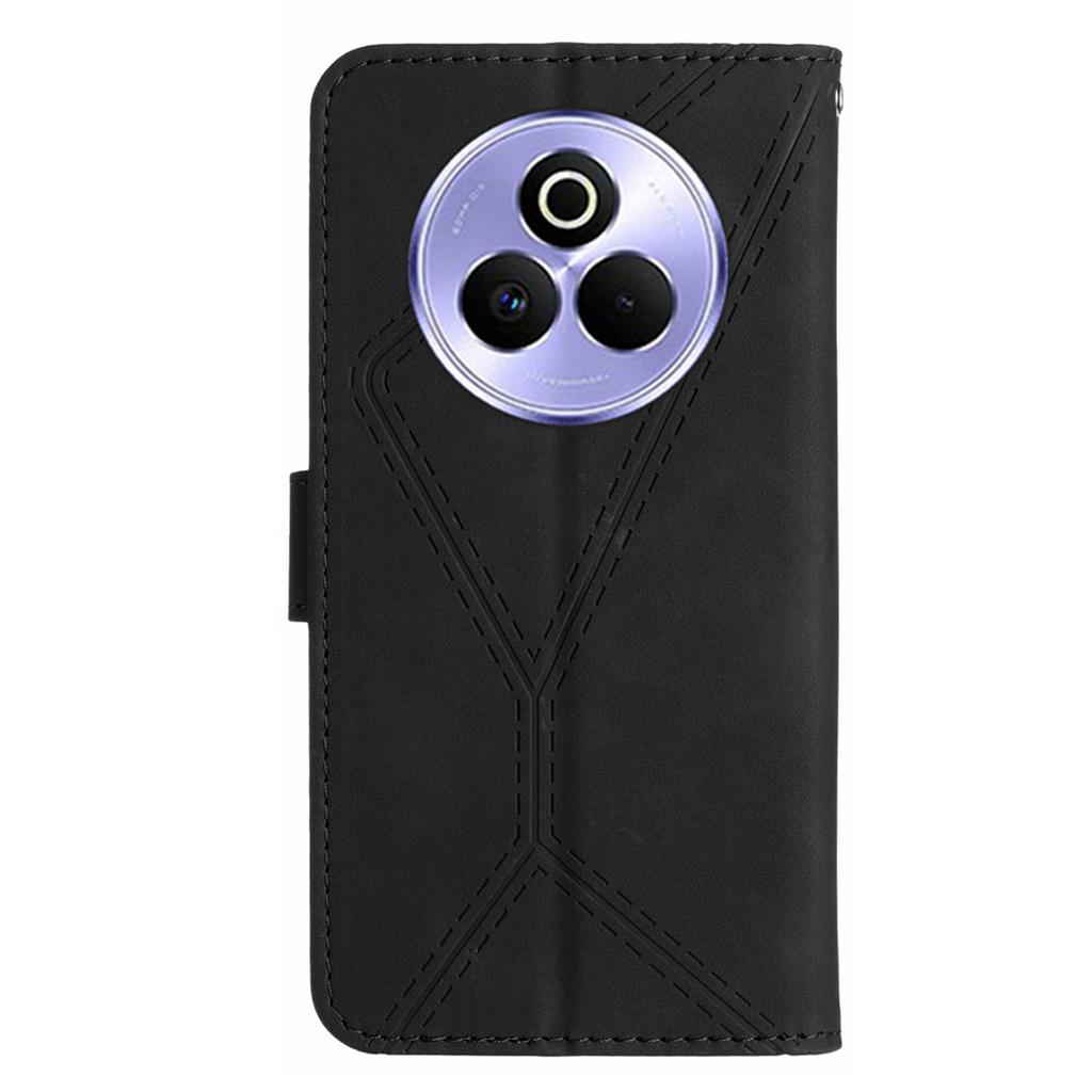 For Realme P3 Pro 5G Case Skin Touch Lines Imprinted PU Leather Flip Phone Cover