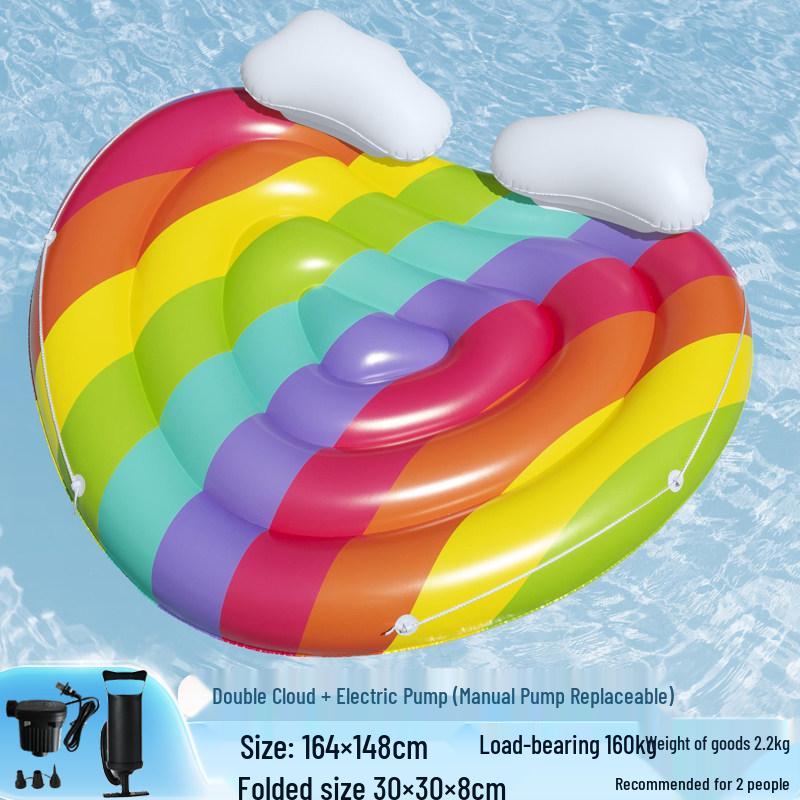 Inflatable Pineapple Cactus Watermelon Pizza Rainbow Pool Float Set