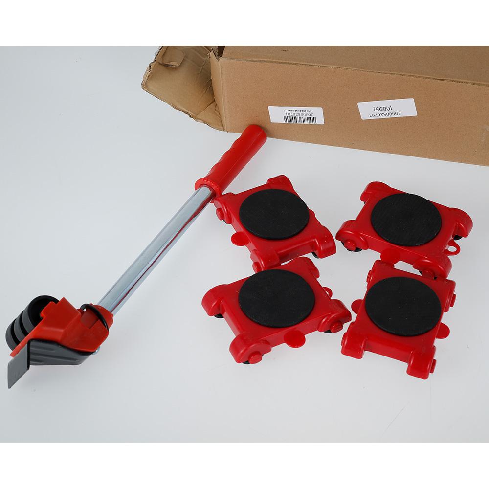 Набор для перемещения мебели Инструмент для перемещения мебели Тяжелые предметы Передвижной транспортный подъемник Колесо Роликовый Профессиональный барный ручной инструмент Набор из 5 предметов LXY