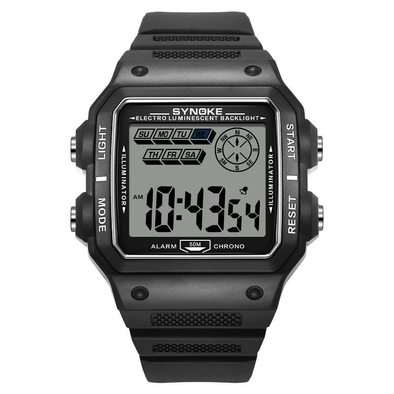 Топ Новые Ударопрочные Водонепроницаемые Мужские Электронные Часы для Занятий Спортом на Открытом Воздухе Ретро Квадратные Студенческие Часы