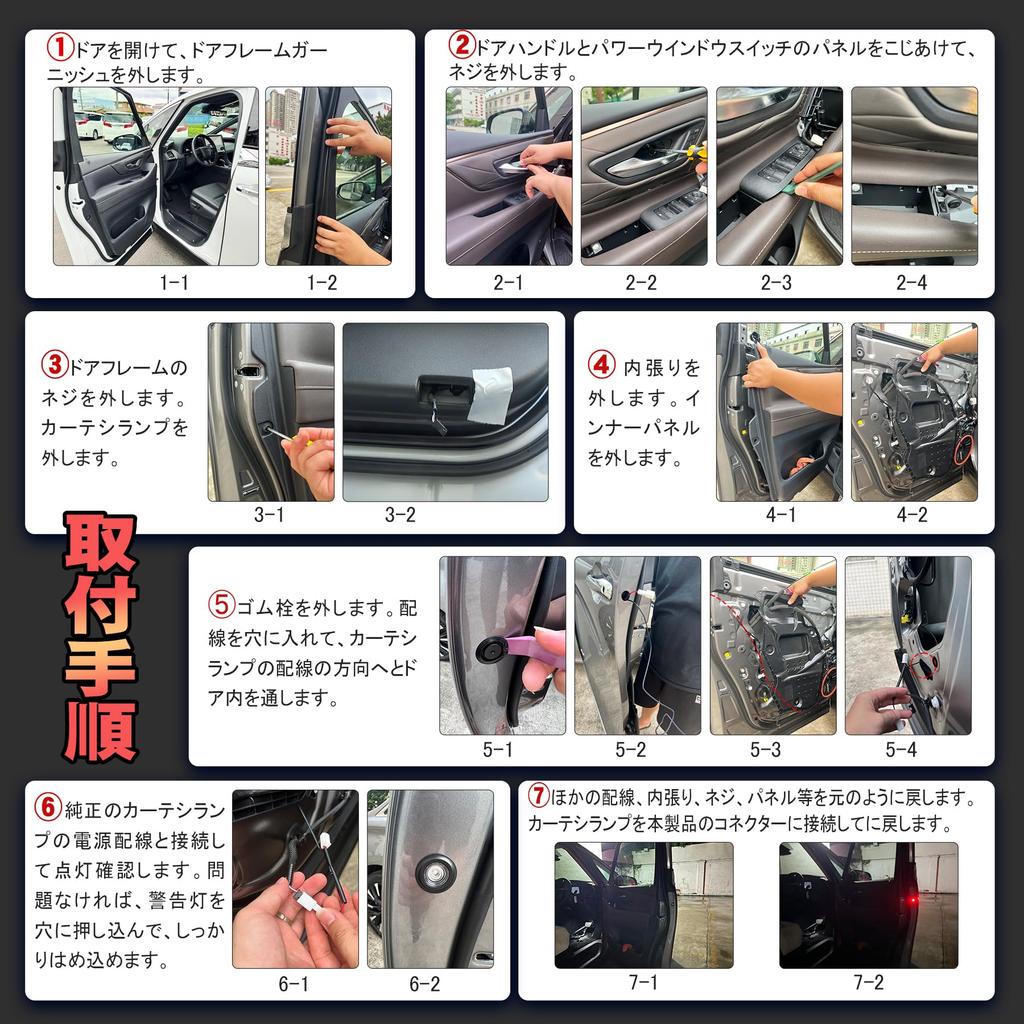 TELLIKA Door Collision Prevention Warning Light for Toyota Alphard 40 Red Flashing LED Warning Door Opening Emergency Signal Prevents Collisions When