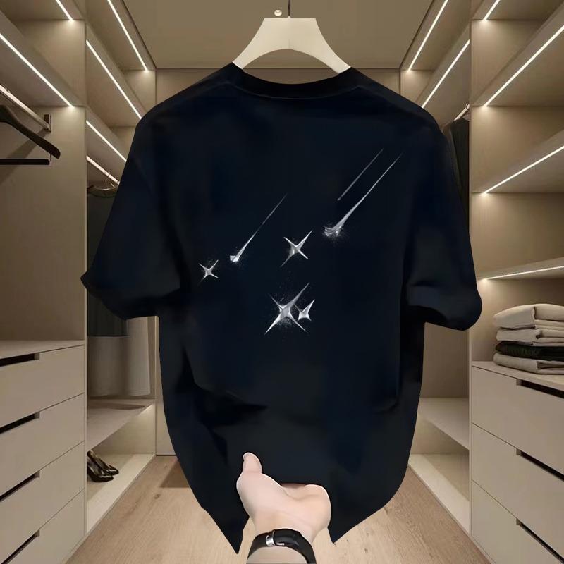 Men's High-End 2025 Summer Trendy Loose Round Neck Cotton T-Shirt