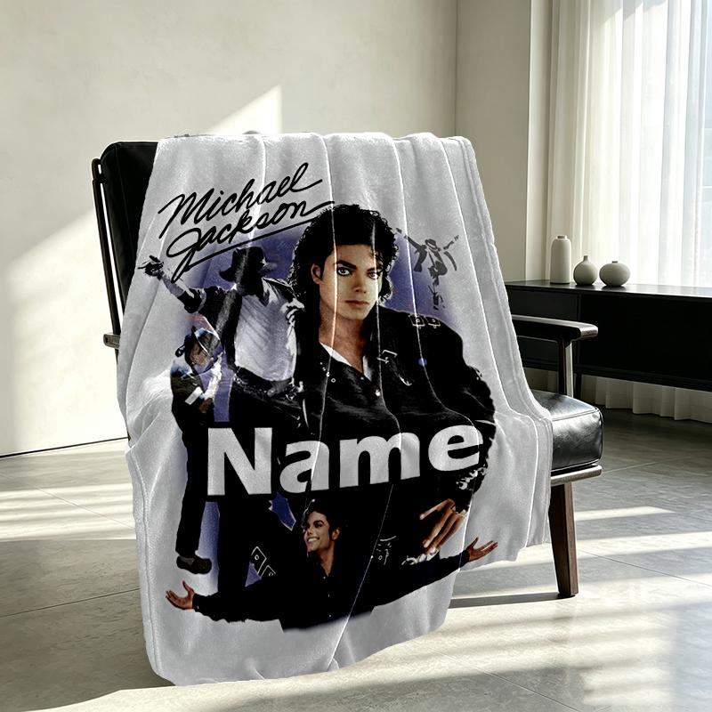 Custom Name Personalized Michael Jackson Print Blanket, Home Decor, Bedroom, Sofa, Camping, Couch, Gifts for Birthday Christmas