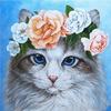 DIY кошка 5D алмазная живопись полная круглая дрель горный хрусталь животное Алмазная вышивка крестиком мозаика домашний декор настенное искусство