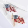 Patriotic American Flag Brooch Zinc Alloy Rhinestone Enamel Waving US National Flag Pin Sweater Backpack