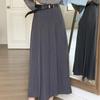 Модные новые винтажные плиссированные А-силуэта свободные юбки женские с высокой талией тонкие элегантные юбки средней длины женские повседневные однотонные простые женские юбки с поясом 26110