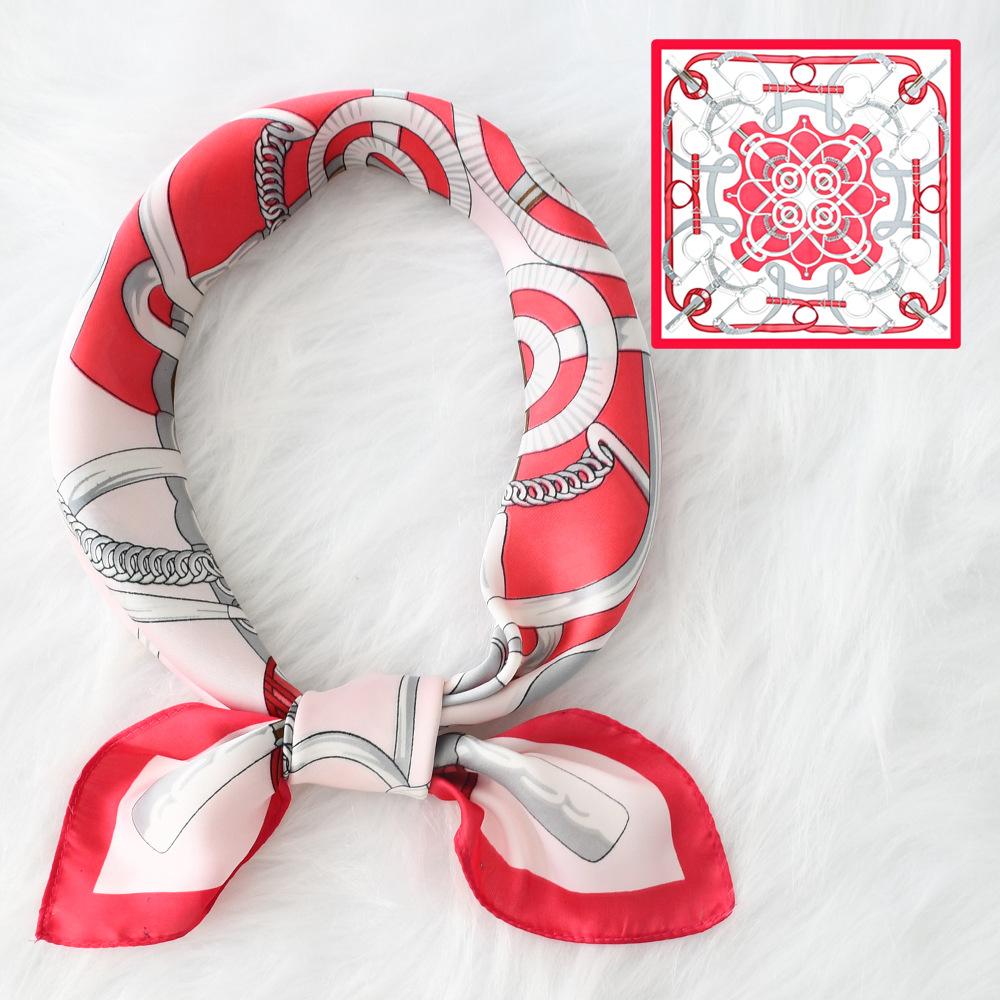 Women'S New Fashionable Atmosphere Simulation Silk Scarf Neck Protection Scarf Spring Summer Autumn Square Scarf