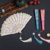 Flower Pattern Dance Fan Vintage Decorative Fan Hanfu Fan Chinese Folding Fan  Wedding Party