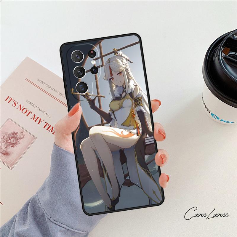 Чехол для телефона Genshin Impact Нин Гуан Для Samsung Galaxy S24 S25 S23 S22 Ultra Note 10 20 Plus S20 S21 FE