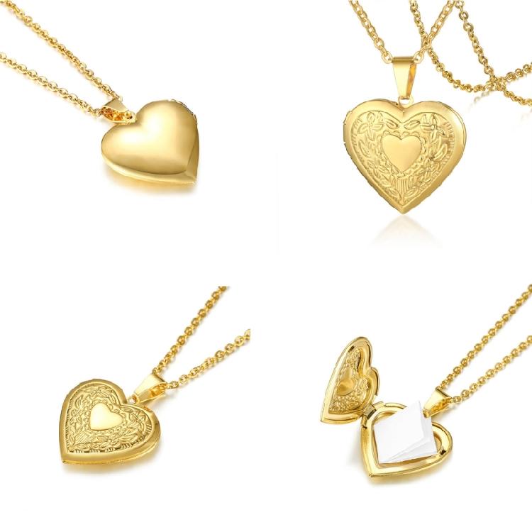 Металлическое ожерелье с кулоном-медальоном в форме сердца, регулируемая шейная цепочка, украшение