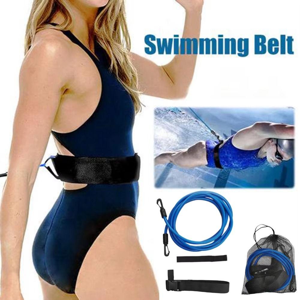 Latex Tubes Swimming Bungee Exerciser 4M Safety Training Band Swim Training Resistance Belt  Adult
