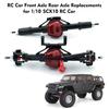 RC Car Front Axle Rear Axle Aluminum Alloy RC Axles Replacements for 1 10 Axial SCX10 RC Car