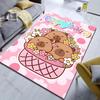 Cute Capybara Print Carpet for Bedroom Living Room Bedside Sofa Floor Mat Modern Home Decor Area Rug Kids Room