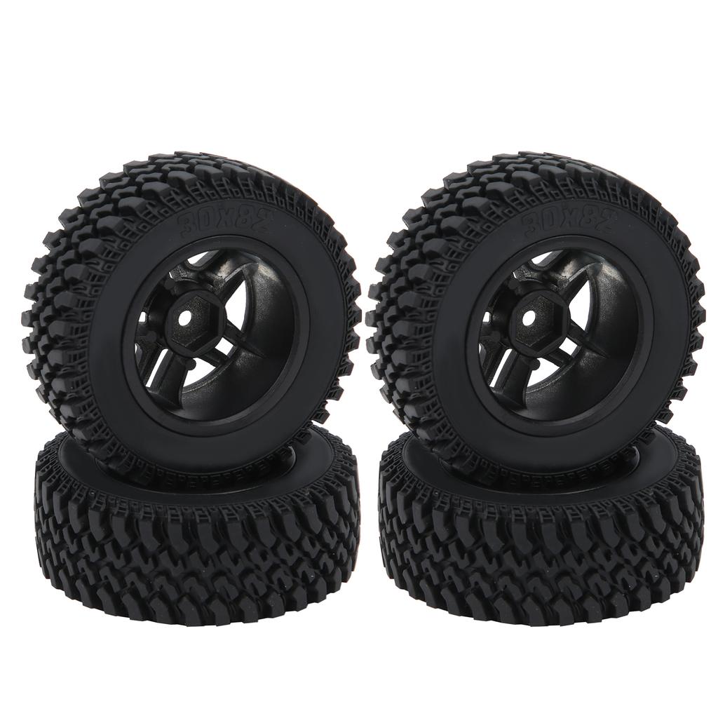 4PCS RC Metal Wheel Hub with Rubber Tire Set Fit for MN86K 1 12 RC Car Upgrade PartsBlack