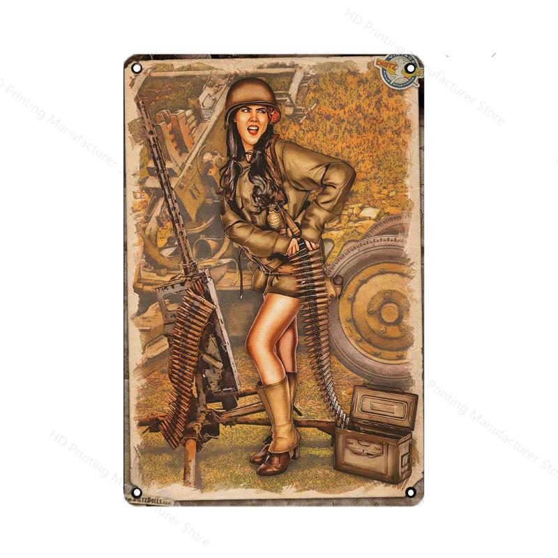 Винтажная классическая киноафиша Жестяная табличка Ретро Металлическая пластина Сексуальная красавица Живопись Настенный декор Авиационная табличка Плакат пин-ап Украшение комнаты